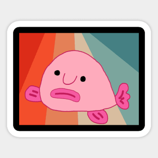 Vintage blobfish retro design underwater world Sticker